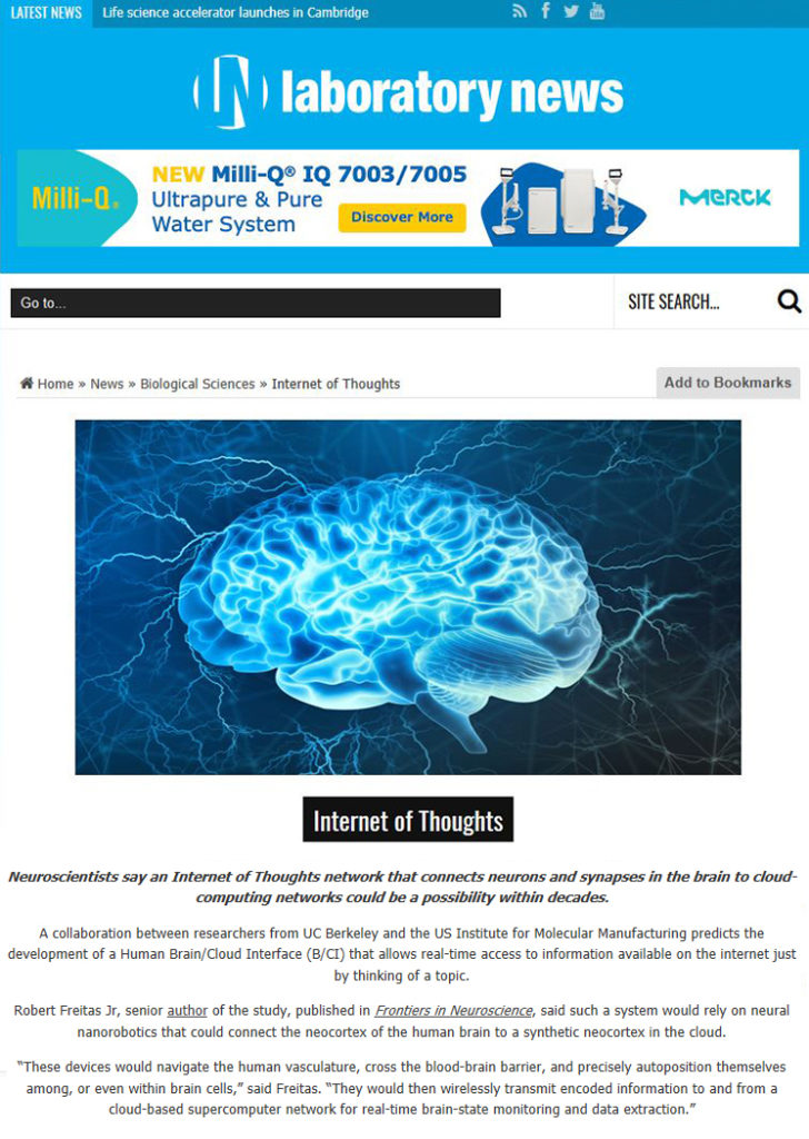 Publication of our new paper “Human Brain/Cloud Interface” in Frontiers ...